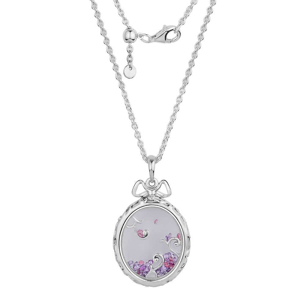 Authentic 925 Sterling Silver Locket Of Dazzle Pendants Necklaces With Multi-Colored CZ for Women DIY Fine Jewelry SN080