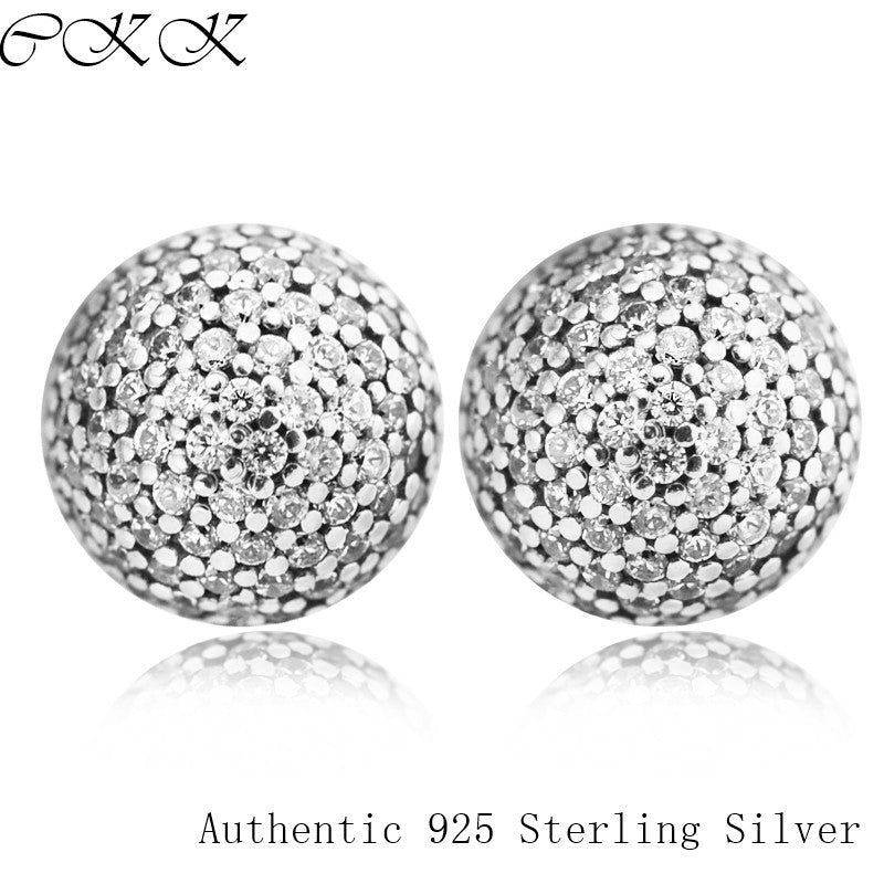 Authentic 925 Sterling Silver Pave Droplets Earrings With Clear CZ DIY Fine Jewelry for Women SLE078