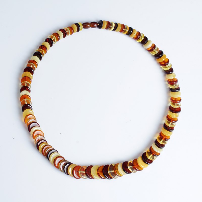Authentic Baltic Sea Natural Amber Necklace Boulder Necklace Multi-Necklace Origin Europe Multicolor Mixing