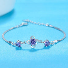 Carica l'immagine nel visualizzatore di Gallery, Authentic Silver Bracelet New Brand Women 925 Sterling Silver Bracelet Clover Leaf Charm Bracelet Wedding Jewelry Gift YSL048