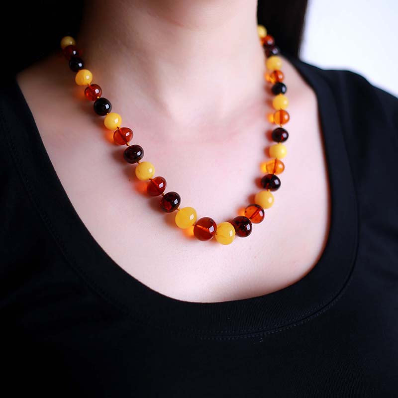 Authentic luxury sales origin direct selling Baltic fidelity natural multi - amber amber bead with the type necklace