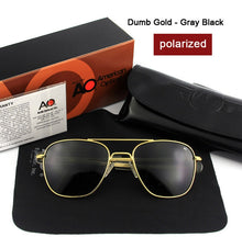 Load image into Gallery viewer, Aviation AO Polarized Sunglasses Men Brand Designer Vintage American Army Military Pilot Sun Glasses Woman Driver's lampshade