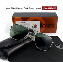 Load image into Gallery viewer, Aviation AO Polarized Sunglasses Men Brand Designer Vintage American Army Military Pilot Sun Glasses Woman Driver's lampshade