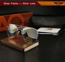 Load image into Gallery viewer, Aviation AO Sunglasses Men Brand Designer retro American Army Military Sun Glasses Glass Lens Woman Optical Gafas De Sol Hombre
