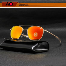 Load image into Gallery viewer, Aviation AO Sunglasses Men Woman Brand Designer Vintage American Army Military Sun Glasses Glass Lens Gafas De Sol Hombre Box