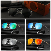 Load image into Gallery viewer, Aviation AO Sunglasses Men Woman Brand Designer Vintage American Army Military Sun Glasses Glass Lens Gafas De Sol Hombre Box