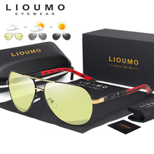 Load image into Gallery viewer, Aviation Discoloration Driving Photochromic Sunglasses Men Polarized Chameleon Day Night Vision UV400 Women gafas de sol hombre