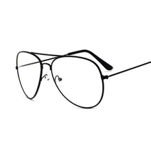 Carica l&#39;immagine nel visualizzatore di Gallery, Aviation Gold Frame Sunglasses Male Classic Eyeglasses Transparent Clear Lens Optical Women Men Glasses Pilot Style