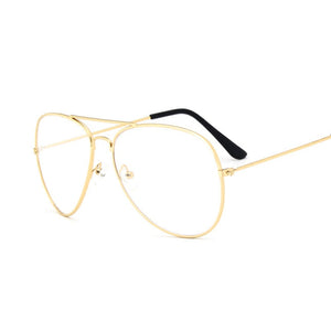 Aviation Gold Frame Sunglasses Male Classic Eyeglasses Transparent Clear Lens Optical Women Men Glasses Pilot Style