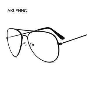 Aviation Gold Frame Sunglasses Male Classic Eyeglasses Transparent Clear Lens Optical Women Men Glasses Pilot Style