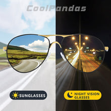 Carica l'immagine nel visualizzatore di Gallery, Aviation Intelligent Chameleon Glasses Pochromic Sunglasses Men Polarized Women Driving Eyewear Goggles UV400 zonnebril heren