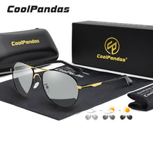 Carica l'immagine nel visualizzatore di Gallery, Aviation Intelligent Chameleon Glasses Pochromic Sunglasses Men Polarized Women Driving Eyewear Goggles UV400 zonnebril heren