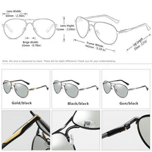 Carica l'immagine nel visualizzatore di Gallery, Aviation Intelligent Chameleon Glasses Pochromic Sunglasses Men Polarized Women Driving Eyewear Goggles UV400 zonnebril heren