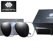 Load image into Gallery viewer, Aviation Magnet Clip On Glasses Men Frame Prescription Polarized Magnet Clip On Sunglasses Male Myopia Optical Eyeglasses Frame