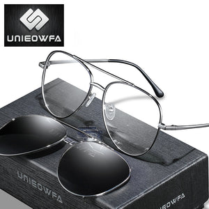 Aviation Magnet Clip On Glasses Men Frame Prescription Polarized Magnet Clip On Sunglasses Male Myopia Optical Eyeglasses Frame