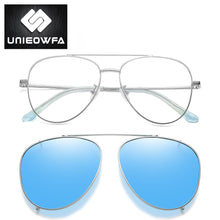 Load image into Gallery viewer, Aviation Magnet Clip On Glasses Men Frame Prescription Polarized Magnet Clip On Sunglasses Male Myopia Optical Eyeglasses Frame