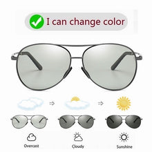Load image into Gallery viewer, Aviation Metail Frame Polarized Sunglasses Men Color Changing Sun Glasses  Pilot Male Day Night Vision Driving