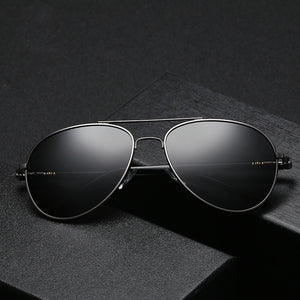 Aviation Metail Frame Quality Oversized Spring Leg Alloy Men Sunglasses Polarized Brand Design Pilot Male Sun Glasses Driving