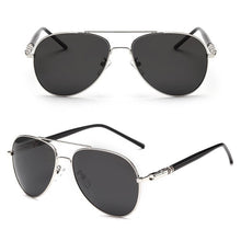 Load image into Gallery viewer, Aviation Metail Frame Quality Oversized Spring Leg Alloy Men Sunglasses Polarized Design Pilot Male Sun Glasses Driving