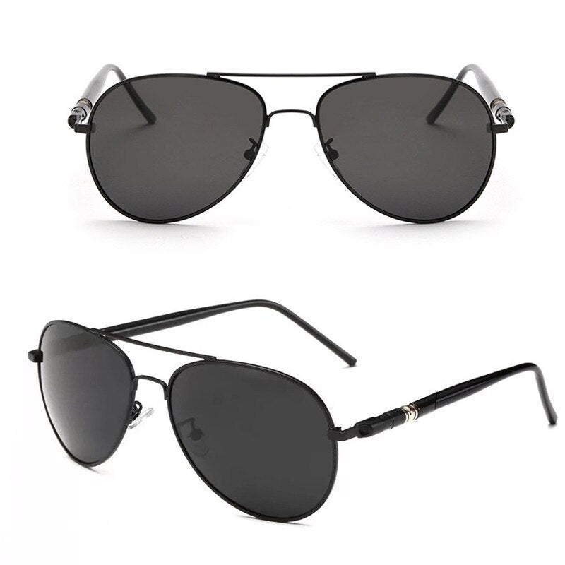 Aviation Metail Frame Quality Oversized Spring Leg Alloy Men Sunglasses Polarized Design Pilot Male Sun Glasses Driving