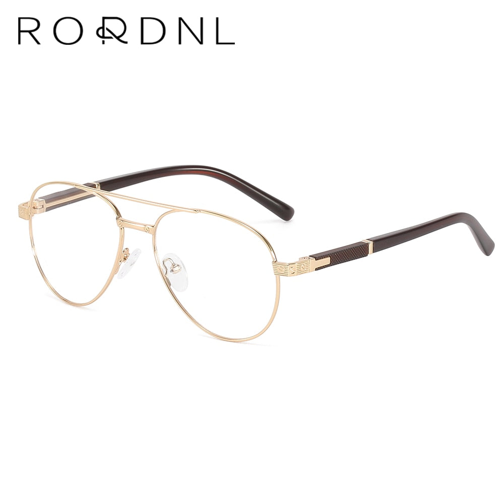 Aviation Optical Glasses Frame Men Myopia Prescription Eyeglasses Frame Male Pilot Double Beam Design Alloy Eyewear Frame Brand