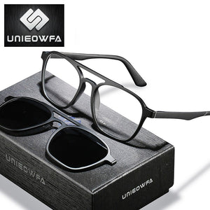 Aviation Optical Myopia Glasses Frame Men Black Prescription Eyeglasses Frame Male Pilot Polarized Magnet Clip On Sunglasses Men