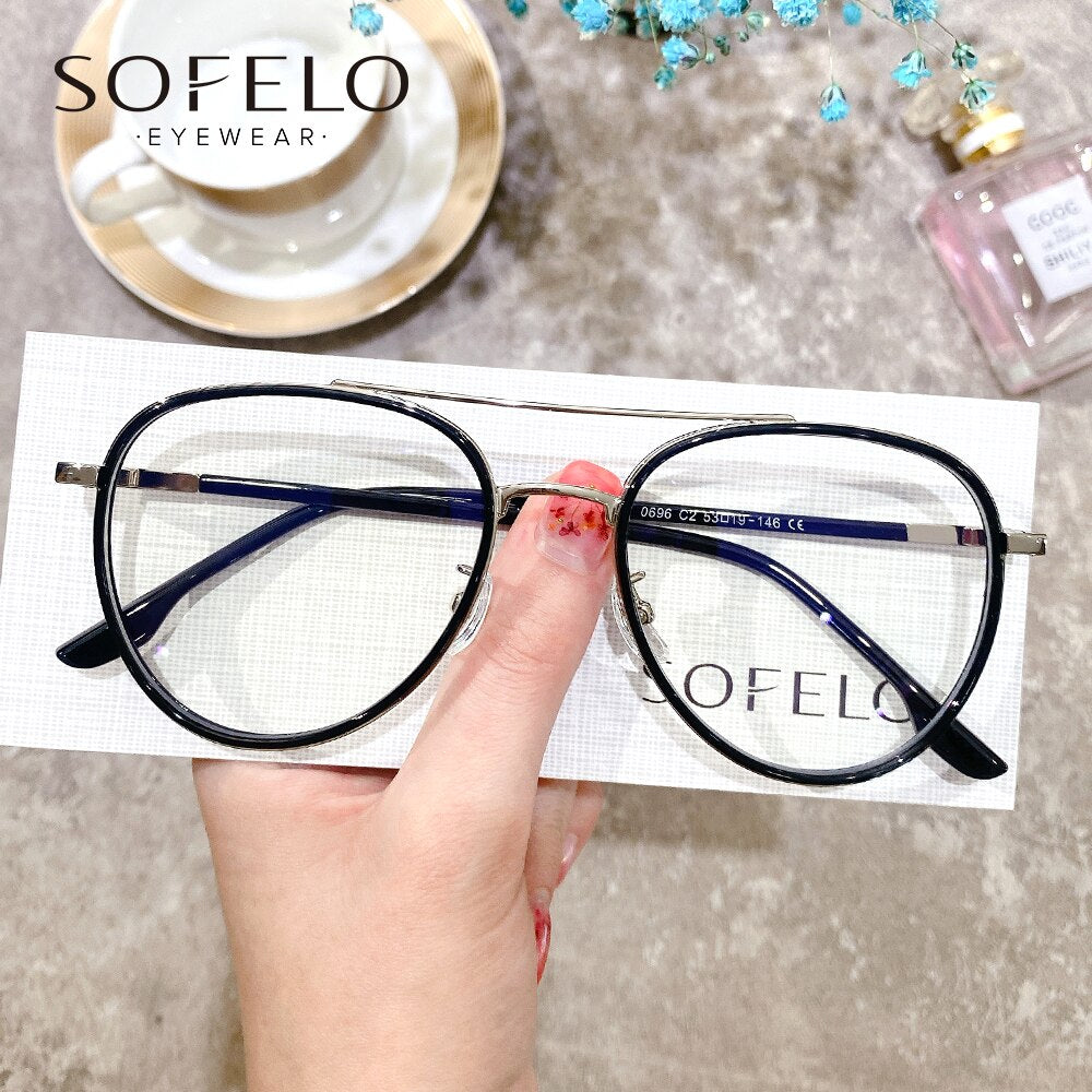 Aviation Optical Myopia Glasses Frame Women Luxury Brand Prescription Eyeglasses Frame Men Anti Blue Light Computer Spectacles