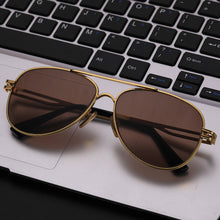 Load image into Gallery viewer, Aviation Pilot Sunglasses Man Natural Crystal Stone Sun Glasses Driver Shades Male Anti Eye Dry Scratch UV400