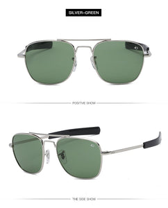 Occhiali da sole per l'aviazione Uomo 2023 Occhiali da sole ottici militari dell'esercito americano ao 8052 occhiali da guida polit rettangolo Oculos de sol 