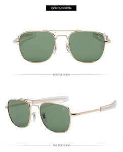 Occhiali da sole per l'aviazione Uomo 2023 Occhiali da sole ottici militari dell'esercito americano ao 8052 occhiali da guida polit rettangolo Oculos de sol 