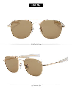 Occhiali da sole per l'aviazione Uomo 2023 Occhiali da sole ottici militari dell'esercito americano ao 8052 occhiali da guida polit rettangolo Oculos de sol 