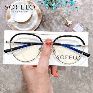 Aviation Transparent Optical Glasses Frame Women Clear Myopia Prescription Eyeglasses Frame UV Anti Blue Light Computer Eyewear