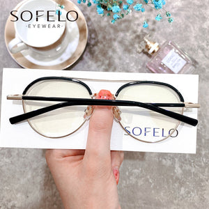 Aviation Transparent Optical Glasses Frame Women Clear Myopia Prescription Eyeglasses Frame UV Anti Blue Light Computer Eyewear