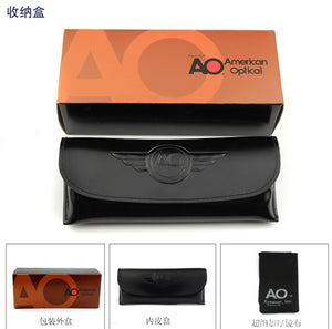 Aviation ao logo glass sunglasses women men with Original box 2023 rectangle American Army Military Optical pilot driving glass