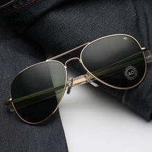 Load image into Gallery viewer, Aviation oval Sunglasses Men women 2023 brand American Army Military Optical AO driving glasses polit Oculos de sol masculino