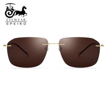 Load image into Gallery viewer, B Titanium sunglasses 31024 rimless square sunglasses 60-18-138 myopia reading sunglasses ultralight frame Driving glasses