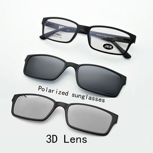 B-Ultem Ultra-lighBt Tungsten Titanium eyeglass Frame 3D Magnet Clips on Sunglasses Myopia Functional Glasses Polarized JKK 79