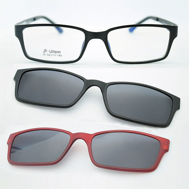 B-Ultem Ultra-lighBt Tungsten Titanium eyeglass Frame 3D Magnet Clips on Sunglasses Myopia Functional Glasses Polarized JKK 79