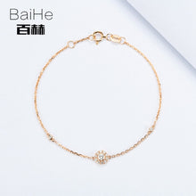 Carica l'immagine nel visualizzatore di Gallery, BAIHE Solid 14K Rose Gold 0.11ct Certified H/SI Genuine Natural Diamonds Engagement Women Trendy Fine Jewelry unique Bracelet