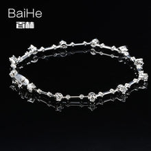 Carica l'immagine nel visualizzatore di Gallery, BAIHE Solid 14K White Gold 1CT Certified H/SI Genuine Natural Diamonds Wedding Women Trendy Fine Jewelry unique gift Bracelet