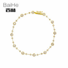 Carica l'immagine nel visualizzatore di Gallery, BAIHE Solid 14K White Gold 1CT Certified H/SI Genuine Natural Diamonds Wedding Women Trendy Fine Jewelry unique gift Bracelet