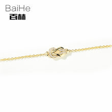 Carica l'immagine nel visualizzatore di Gallery, BAIHE Solid 14K Yellow Gold 0.05ct Certified H/SI 100% Genuine Natural Diamonds Engagement Women Classic Fine Jewelry Bracelet