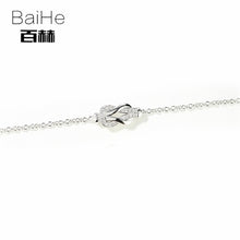 Carica l'immagine nel visualizzatore di Gallery, BAIHE Solid 14K Yellow Gold 0.05ct Certified H/SI 100% Genuine Natural Diamonds Engagement Women Classic Fine Jewelry Bracelet