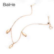 Carica l'immagine nel visualizzatore di Gallery, BAIHE Solid 14K Yellow Gold 0.06ct Certified H/SI 100% Genuine Natural Diamonds Engagement Women Trendy Fine Jewelry Bracelet