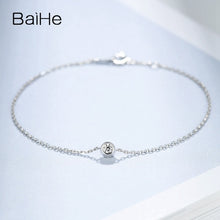 Carica l'immagine nel visualizzatore di Gallery, BAIHE Solid 14K Yellow Gold 0.09ct Certified 100% Genuine Natural Diamond Engagement Women Trendy Fine Jewelry Fashion Bracelet