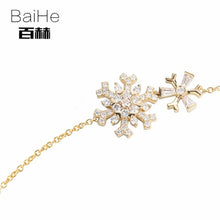 Carica l'immagine nel visualizzatore di Gallery, BAIHE Solid 14K Yellow Gold 0.66ct Certified H/SI 100% Genuine Natural Diamond Wedding Women Office/career Fine Jewelry Bracelet
