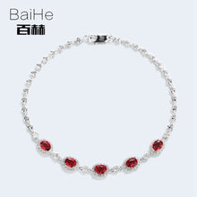 Carica l'immagine nel visualizzatore di Gallery, BAIHE Solid 14K Yellow Gold 1CT Certified H/SI 100% Genuine Natural Ruby Anniversary Women Trendy Fine Jewelry unique Bracelet