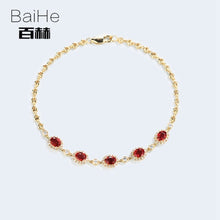 Carica l'immagine nel visualizzatore di Gallery, BAIHE Solid 14K Yellow Gold 1CT Certified H/SI 100% Genuine Natural Ruby Anniversary Women Trendy Fine Jewelry unique Bracelet