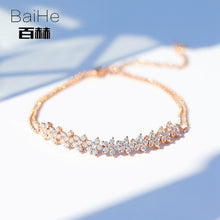 Carica l'immagine nel visualizzatore di Gallery, BAIHE Solid 14K Yellow Gold 1ct Certified H/SI 100% Genuine Natural Diamonds Engagement Women Trendy Fine Jewelry GIFT Bracelet