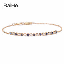 Carica l'immagine nel visualizzatore di Gallery, BAIHE Solid 18K Rose Gold(AU750) 0.16ct H/SI Round Full CUT 100% Genuine Natural Diamonds Wedding Trendy Fine Jewelry Bracelet